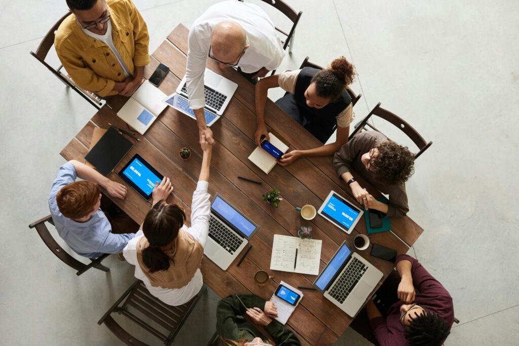 People having a strategic marketing meeting.